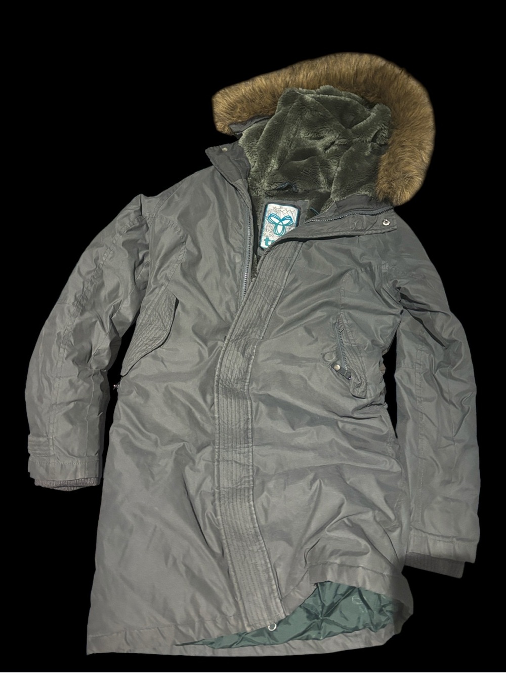 Aritzia TNA Gray sun Barrels parka long jacket Sz small